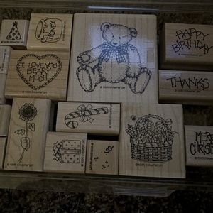 Stampin Up! Retired Button Bear • Set of 16 • Lightly used!